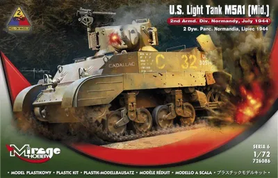 Image de Mirage Hobby U.S.Light Tank M5A1 (Mid) 2nd Armd.Div.N 1:72 726086
