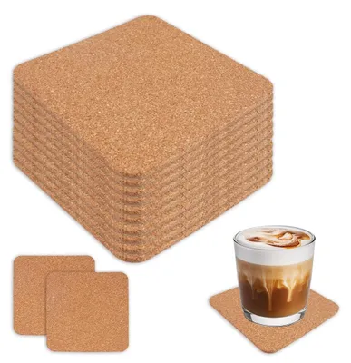 Obrázok produktu pre Podložky z korku, 20 kusov, 10x10 cm, hrúbka 3 mm, vhodné do kuchyne