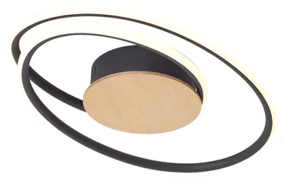 Zdjęcie produktu dla Designowa lampa sufitowa z drewna z diodami LED, 3 stopnie jasności, z regulacją natężenia światła – model Rowan