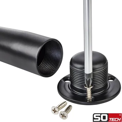 Produktbild von Möbelfuß Fox-TROT in Schwarz Matt mit einer Höhe von 120 mm und verstellbarem Stellfuß