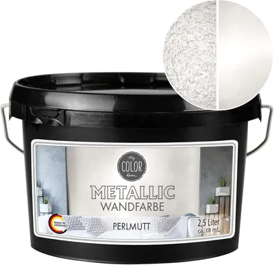 Produktbild von Viva Decor My Color Room Metallic Wandfarbe Perlmutt 2,5 l, Effektfarbe für Wände & Decken innen, wasserbasiert, hochdeckend & abriebfest