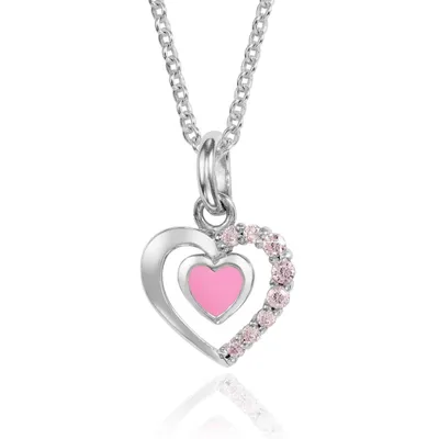 Produktbild von Mädchen Kette Herz: Herzkette aus 925 Silber mit Zirkonia
