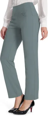 Obrázok produktu pre Jógové nohavice 3/4, bootcut, so 4 vreckami, korekcia brucha, na cvičenie