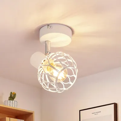 Produktbild von ZMH LED Deckenstrahler 1 Flammig Deckenspot E14 Metall Küchenlampe 350° Schwenkbar Wohnzimmerlampe Decke Spots Innen Spotlights Flur Küchen Weiß