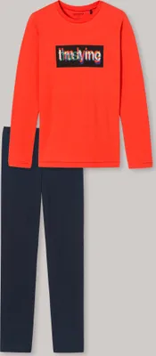 Produktbild von Schiesser Schler Jungen Schlafanzug lang orange 152