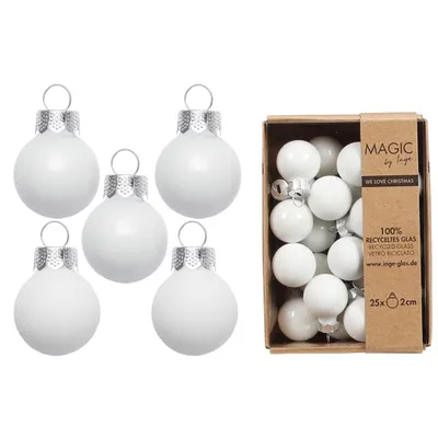 Produktbild von Weihnachtskugeln Glas 2cm 25 Stück - Pure White