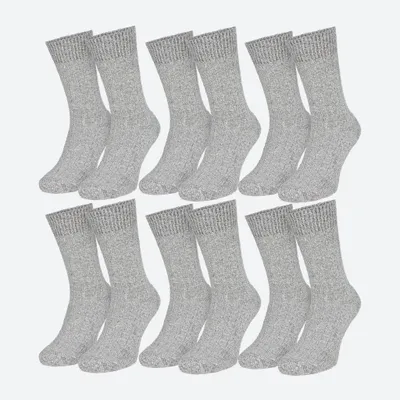 Produktbild von Black Snake 6 Paar Norwegersocken mit Wolle Damen Herren, Frottee - 43/46 - Grau