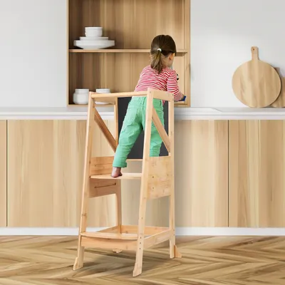 Produktbild von Jopassy Lernturm für Kinder Learning Tower Lernstuhl Hochstuhl Tritthocke Natural