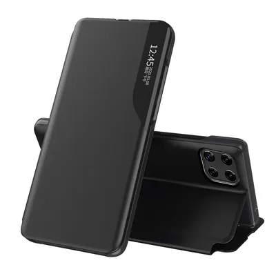 Immagine prodotto di Custodia Flip per Samsung Galaxy A22 5G, custodia in Finto cuoio con funzione di finestra e supporto nero
