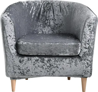 Produktbild von 2 Stück Samt Plüsch Stuhlhussen Hochelastische rutschfeste Tub Stuhlhussen Sofa Möbelschutz,Dunkelgrau