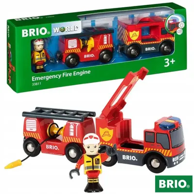 Produktbild von BRIO 33811 Rettungsfahrzeug Feuerwehr-Spielset mit Licht und Ton