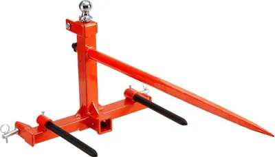 Produktbild von Zinkenlader- Ballengabel 725kg Gewichtskapazität - Schwerlastzinken für Kompaktlader & Traktoren - Ballenzinken, Ballenspieß, Ballentransportgabel - Einzelspieß & 2 Stabilisierende Spieße