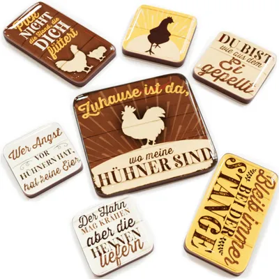 Produktbild von LANOLU Hühner Geschenke Kühlschrankmagnete lustig im 7 teiligen Set, Magnete mit Srpüchen als Hühner Zubehör Stall, Deko Hühner