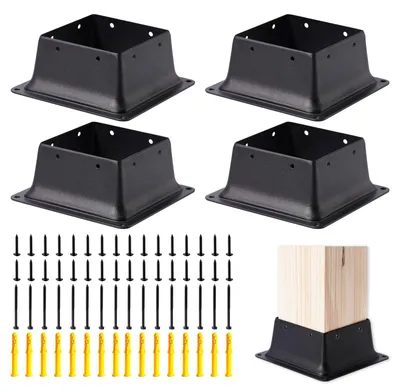 Produktbild von Omgoods – Set aus 4 robusten Fundamenten für Holmpfähle, geeignet für 4x4-Holz