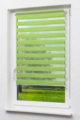 Produktbild von Doppelrollo mit Trägerprofil (B x H) 60cm x 150cm in grün/apfelgrün , zum Klemmen und Schrauben