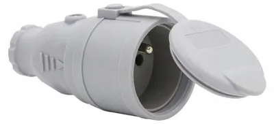 Obrázek produktu pro F-Elektro, zásuvka s gumovým krytem, 230V, 16A, stupeň krytí IP44, šedá barva