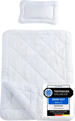 Produktbild von Dreamhome 4-Jahreszeiten Bettdecke Kinderbettdecke 100x135 & Kissen Set 40x60 Kopfkissen | Bettdecken Set für Kinder Kinderbettwäsche Kinderbett