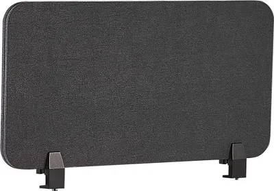 Produktbild von BELIANI Schreibtisch Trennwand Dunkelgrau Stoff PET Kunststoff 80 x 40 cm zum Aufstellen Klemmen Schallschutz Sichtschutz Pinnwand Büro Home Office