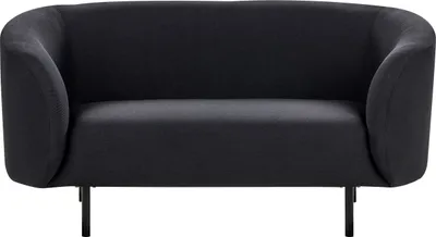 Zdjęcie produktu dla BELIANI Sofa dwuosobowa czarna w stylu glam retro tapicerka czarne nóżki
