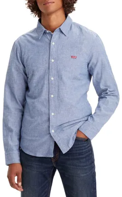 Immagine prodotto di Camicia da uomo Levi's, modello Battery Housemark, con logo, vestibilità slim fit, colore blu (Navy Peony), taglia XS