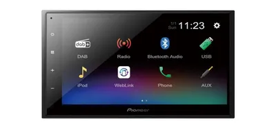 Produktbild von Pioneer DMH-A340DAB, Schwarz, 2 DIN, 200 W, 4.0 Kanäle, 50 W, Android, iOS