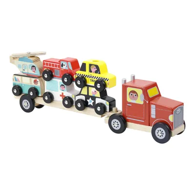 Image de Vilac Camion en bois avec petites voitures