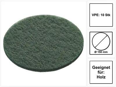 Productafbeelding van Festool STF D150 green VL/10 schuurvlies 150 mm groen 10 stuks ( 496508 ) voor RO 150, ES 150, ETS 150, ETS EC 150, LEX 150, WTS 150, HSK-D 150