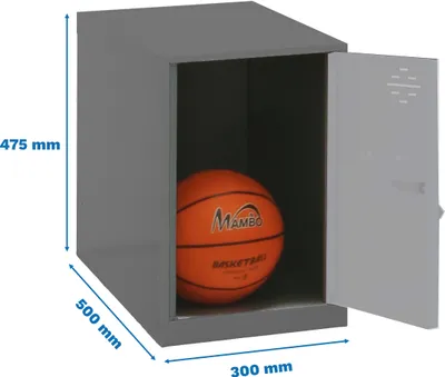 Produktbild von Simonrack Spind SIMONLOCKER DISM anthrazit, grau 8425437108525, 1 Schließfach 30,0 x 50,0 x 47,5 cm