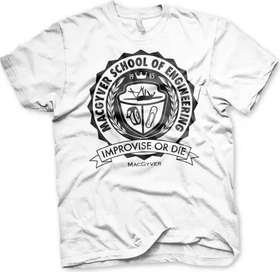 Produktbild von Macgyver School Of Engineering T-Shirt - Small - White
