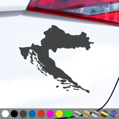Produktbild von PantherPixel Kroatien Aufkleber Karte Umriss Croatia Hrvatska Sticker Auto Geschenkidee Farbe Dunkelgrau
