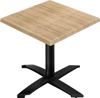 Produktbild von WTG | Bistro Außen Tisch | B: T: H:  70 x 70 x 75,5 cm | Eiche / Schwarz | Quadratisch | Klappbar + Zusatzgewicht | Bistro Tisch Gastro Tisch