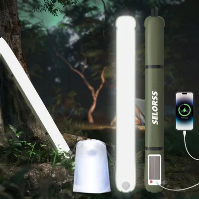 Aufblasbare Solar-Campingleuchte 86 cm, 2000 mAh, LED, wasserdicht