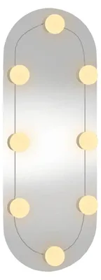 Produktbild von vidaXL Wandspiegel mit LED-Leuchten 20x50 cm Glas Oval