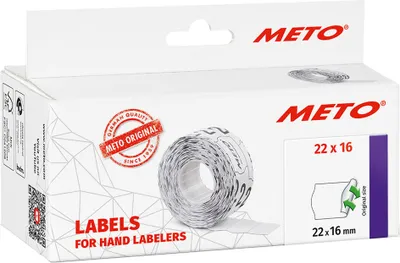 Produktbild von METO Etiketten für Preisauszeichner 22 x 16 mm weiß 6 Rollen à 1.000 Etiketten