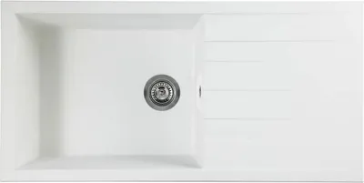Image de STRADOUR Evier en CUBE, SMC WHITE UNI - 17, 1 bac, dimensions 100 * 50 cm, vidage manuel