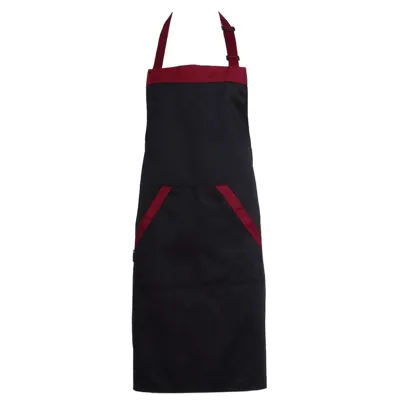 Produktbild von Schürze mit Tasche wasserdichtes Baumwollmischung Home Unisex Schürze für Küche-Schwarz