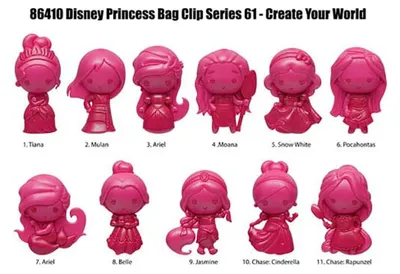 Produktbild von Disney Create your World 3D PVC-Taschenanhänger Princess Serie 64 Display (24)