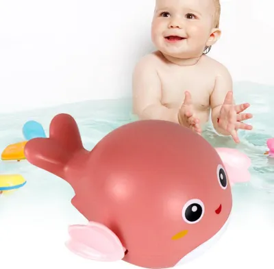 Image de Jouet aquatique dauphin - Rose, 10x10x6cm - Pour le bain, bébé & jeune enfant, plaisir d'été dans l'eau