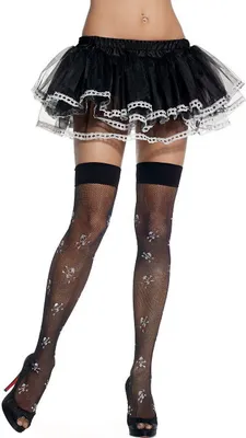Produktbild von Piratenschädel Fishnet Overknees - für Fasching