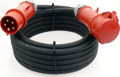 Produktbild von CEE Verlängerung 32A MENNEKES 5G6 5x6 H07RN-F mit/ohne Phasenwender 5-50m, Phasenwender:ja, Länge:25m