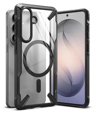 Image de Coque pour Galaxy S26, Ringke Fusion X Magnetic avec MagSafe, transparente avec bordure noire