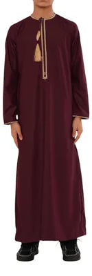Obrázek produktu pro Thobe K-TT-003 Luxe – Dětské – Látka šetrná k pokožce – Výšivka – Zlaté detaily – Ideální pro Eid – Djellaba