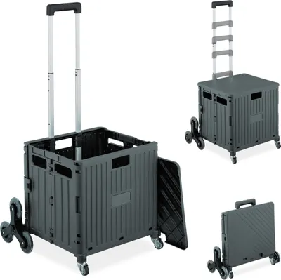 Produktbild von relaxdays Einkaufstrolley klappbar + Deckel 8 Rad