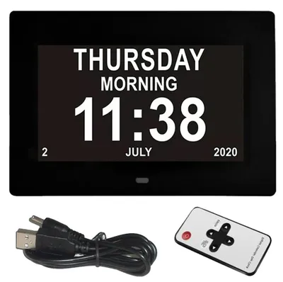 Imagen del producto de Despertador digital, pantalla multilingüe, 12 alarmas, color