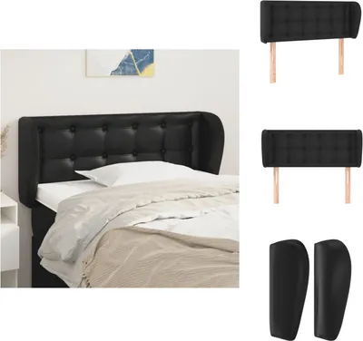Produktbild von vidaXL Kopfteil mit Ohren Schwarz 83x23x78/88 cm Kunstleder -  Kopf- & Fußenden