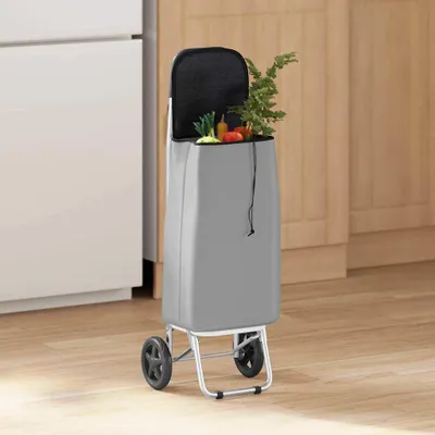 Produktbild von vidaXL Einkaufswagen Grau 35 x 28 x 92 cm Oxford-stoff