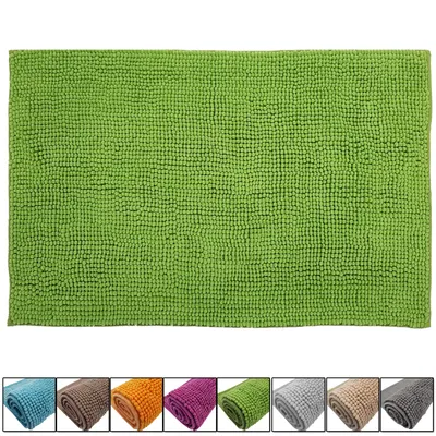 Produktbild von Wellness Chenille Badematte rutschhemmender Badteppich, Farbe:Grün, Ausführung:60x90 cm