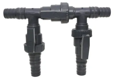 Produktbild von HAF 3 Wege Solarweiche / 3 Wege Ventil mit Absperrhahn | 4-Teiliges Bypass Set mit 32mm & 38mm Schlauchanschluss für Solarkollektor oder Poolheizung