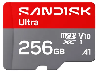 Zdjęcie produktu dla Karta microSDXC 256 GB Sandisk Ultra, UHS-I + adapter SD (prędkość odczytu do 195 MB/s)