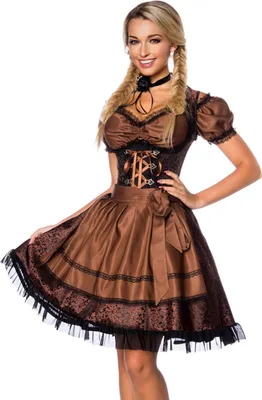 Zdjęcie produktu dla Dirndline Dirndl z bluzką Brązowy - Czarny - XL